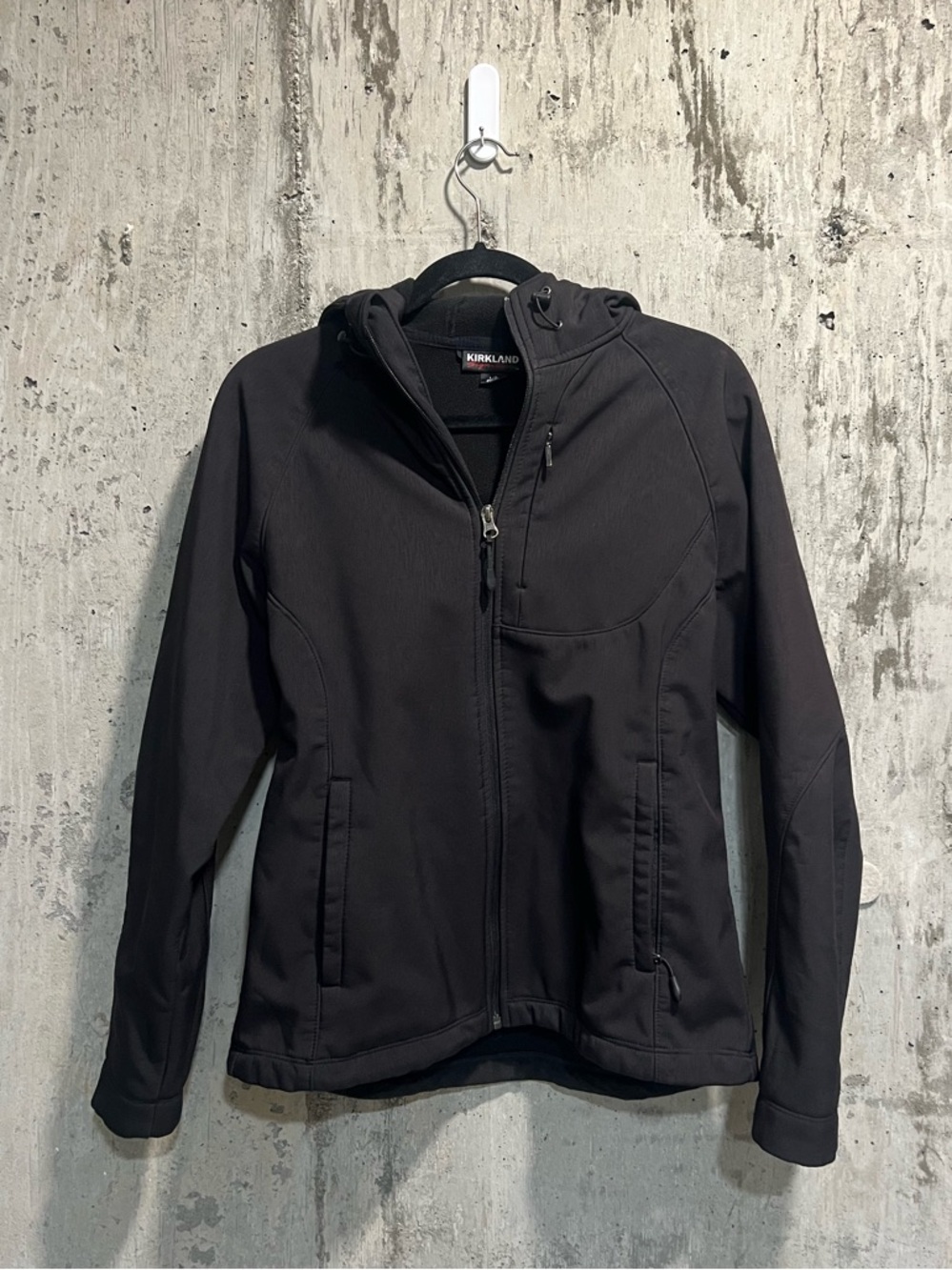 Kirkland Signature Men's Black Hooded Softshell Jacket